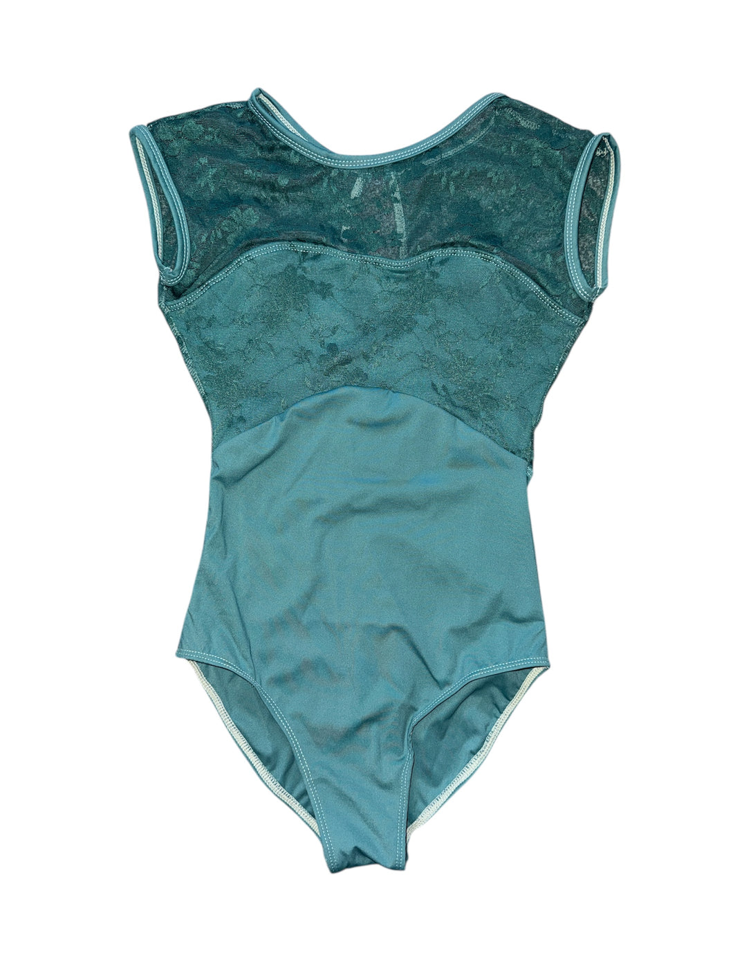 Keyhole Back Lace Top Emerald Green Leotard