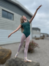 Load image into Gallery viewer, Keyhole Back Lace Top Emerald Green Leotard
