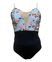 Load image into Gallery viewer, Ballet Belle Floral Plunge Neck Leotard
